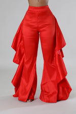Load image into Gallery viewer, Red Ruffle Palazzos
