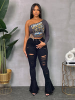 Load image into Gallery viewer, Distressed Black Out Jeans
