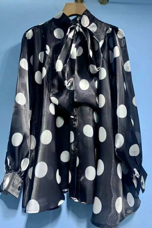 Latice Polka Dot Bow Top
