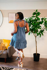 Load image into Gallery viewer, Chambray Babydoll Dress
