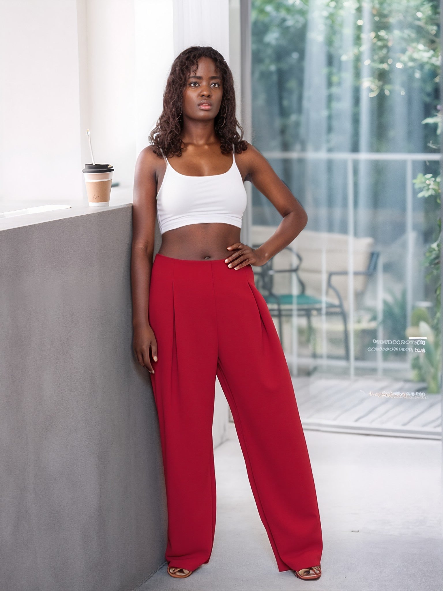 Flat Front Palazzo Pant