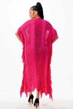 Load image into Gallery viewer, Pink Distressed Kimono

