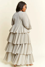 Load image into Gallery viewer, Tiered Tie-Front Duster
