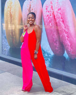 Load image into Gallery viewer, Multi V Neck Woven Jumpsuit Side Pocket
