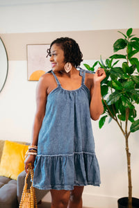 Chambray Babydoll Dress