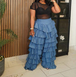 Load image into Gallery viewer, Rosemary’s Super Tiered Denim Pant
