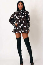 Load image into Gallery viewer, Latice Polka Dot Bow Top
