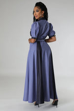 Load image into Gallery viewer, DENIM COLLAR CROWN SHOULDER DRESS
