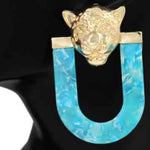 Load image into Gallery viewer, FASHION TIGER HEAD STATEMENT EARRINGS
