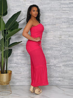 Load image into Gallery viewer, TUBE WIDE LEG JUMPSUIT W/ WAIST TIE
