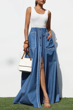 Load image into Gallery viewer, Tank Top Denim Maxi Dresses
