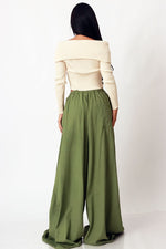 Load image into Gallery viewer, Olive Palazzo Jeans O/S
