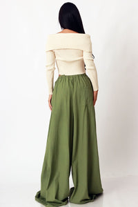 Olive Palazzo Jeans O/S