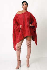 Asymmetrical Power Distressed Top Color Orange
