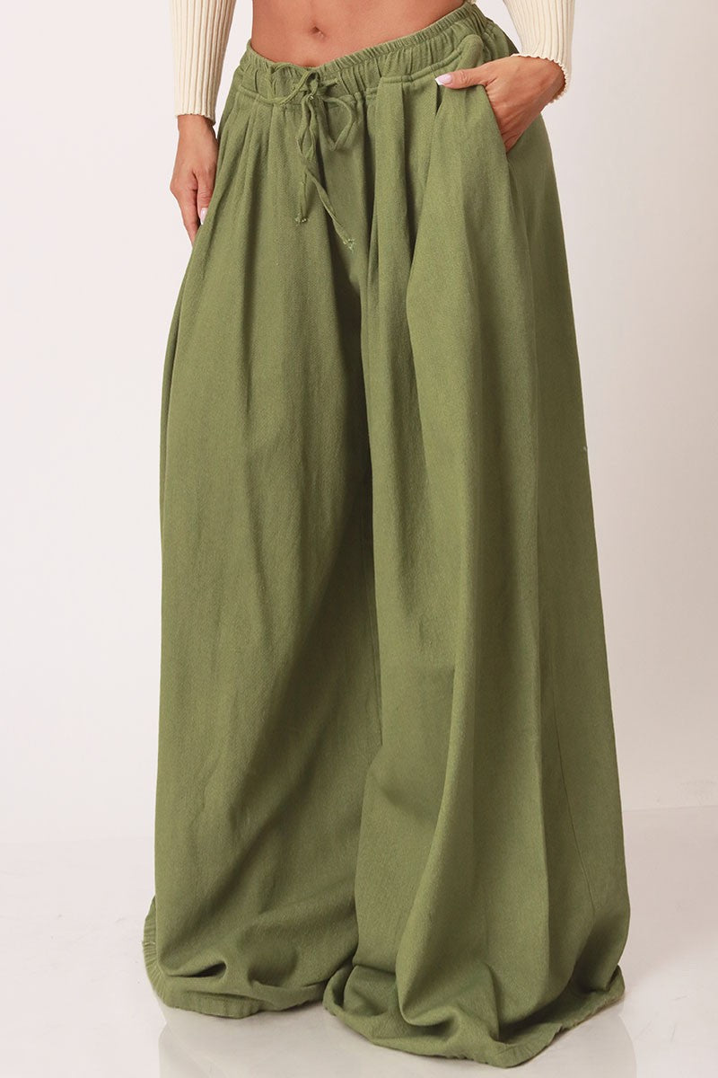 Olive Palazzo Jeans O/S