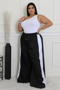 Wide Leg Side Stripe Pants