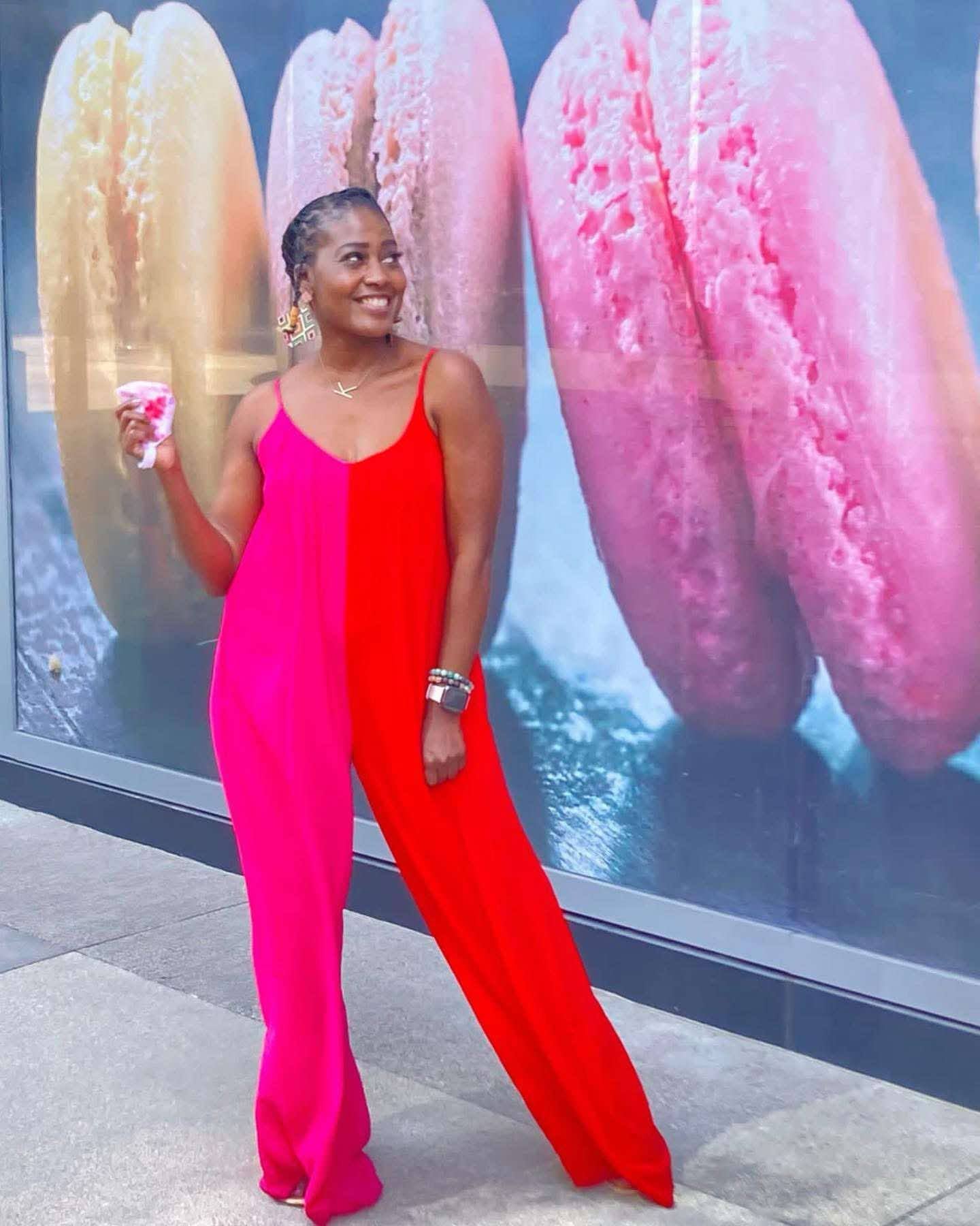 Multi V Neck Woven Jumpsuit Side Pocket