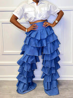 Load image into Gallery viewer, Rosemary’s Super Tiered Denim Pant
