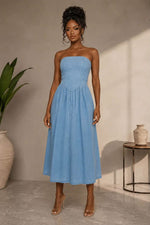 Load image into Gallery viewer, Denim Tube Dress
