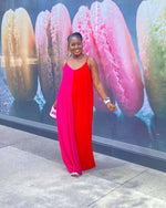 Load image into Gallery viewer, Multi V Neck Woven Jumpsuit Side Pocket
