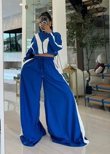 Wide Leg Side Stripe Pants