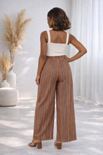 Load image into Gallery viewer, Striped Pompons Drawstring Pants

