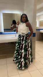 Load image into Gallery viewer, White Organza Flower Ruffle Blouse

