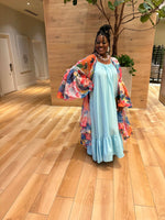 Load image into Gallery viewer, Aqua Flowy Maxi Dress

