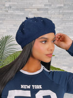 Load image into Gallery viewer, Pearl Beret Hat
