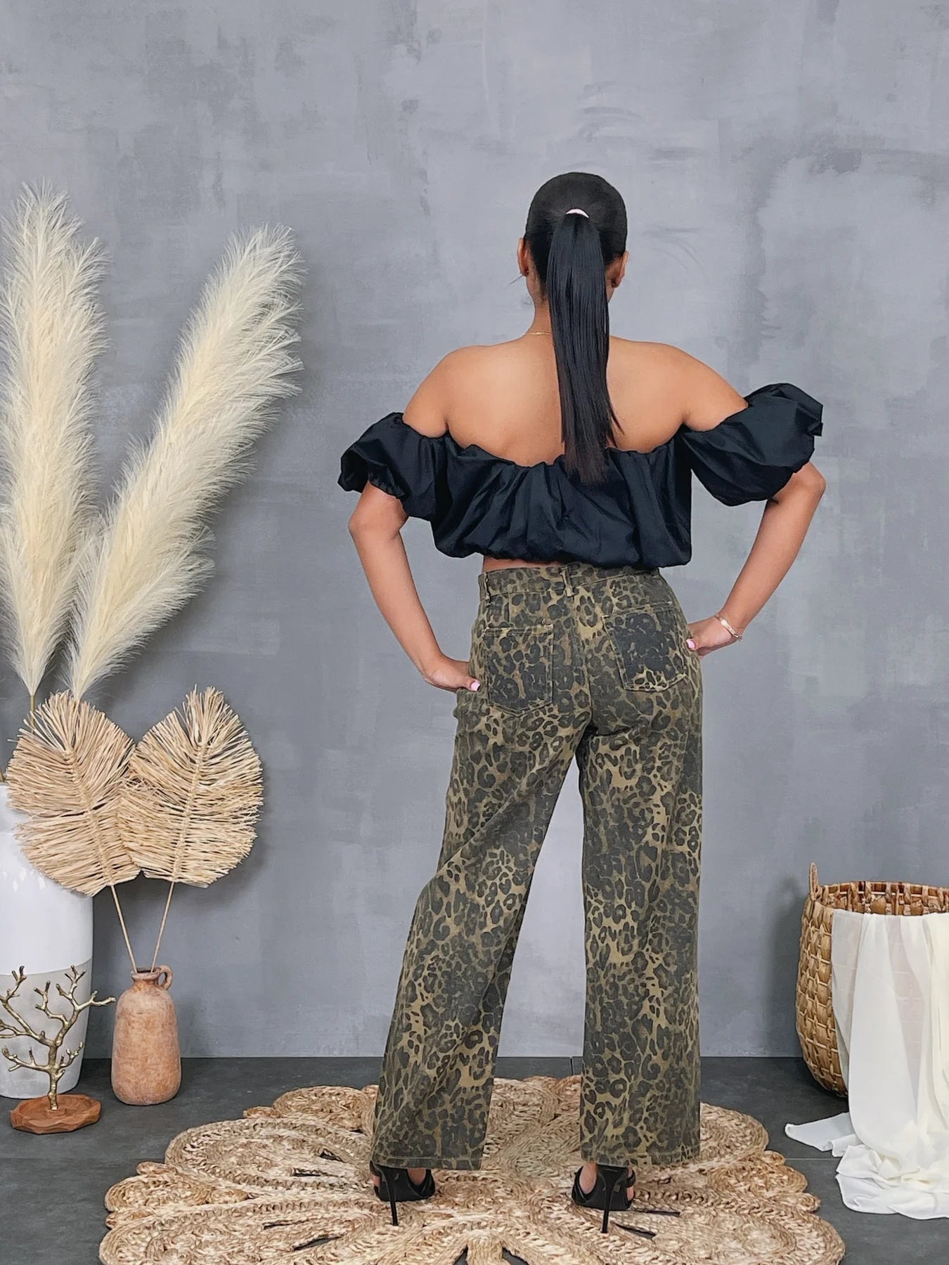 Olive In Love Print Jeans