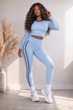 Load image into Gallery viewer, Seamless Side Stripe Top &amp; Leggings Top
