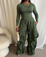 Load image into Gallery viewer, RUFFLE DRAWSTRING JOGGER PANTS
