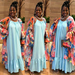 Load image into Gallery viewer, Aqua Flowy Maxi Dress
