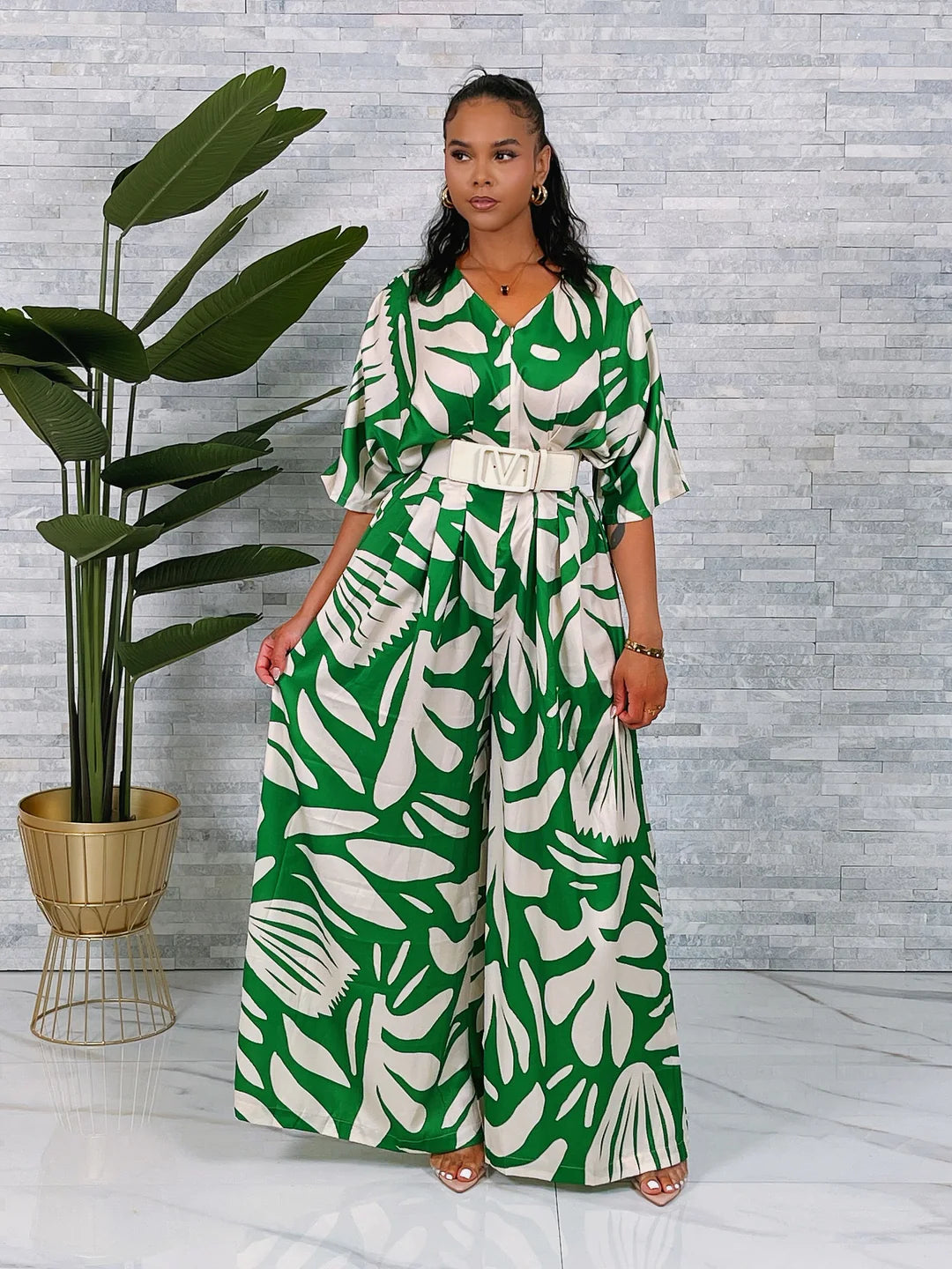 Tropical Palazzo Jumpsuit