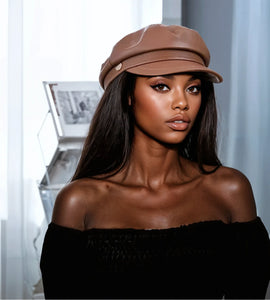PU Leather Beret Hat