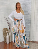 Load image into Gallery viewer, Printed Ruffle Drawstring Jogger
