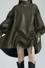 Load image into Gallery viewer, Olive Faux Scrunch Tunic
