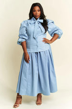 Load image into Gallery viewer, Denim Bow Set
