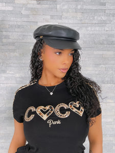 PU Leather Beret Hat