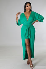 Load image into Gallery viewer, Green with Envy Wrap Dress

