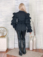 Load image into Gallery viewer, Layer Sleeve Belted Blazer
