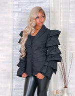 Load image into Gallery viewer, Layer Sleeve Belted Blazer

