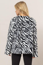 Load image into Gallery viewer, Zebra Print Faux Fur Jacket
