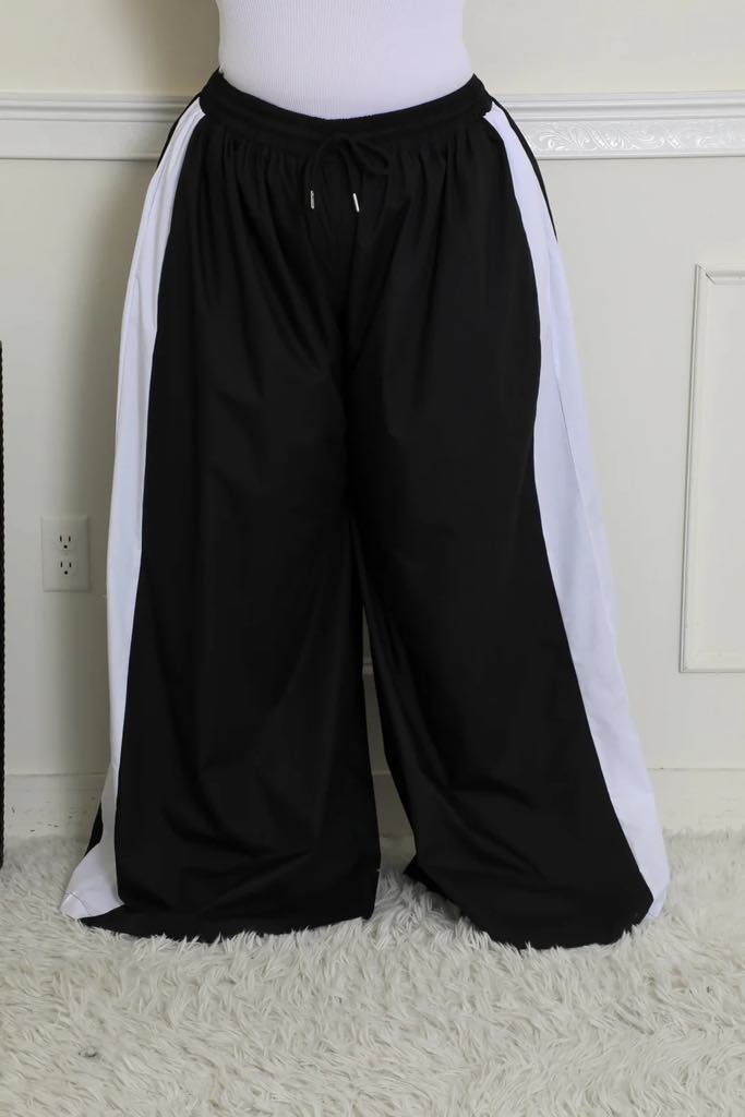 Wide Leg Side Stripe Pants