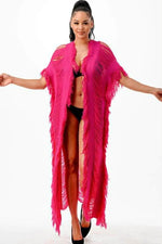 Load image into Gallery viewer, Pink Distressed Kimono
