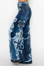 Load image into Gallery viewer, Cross Patch Wide Leg Jeans
